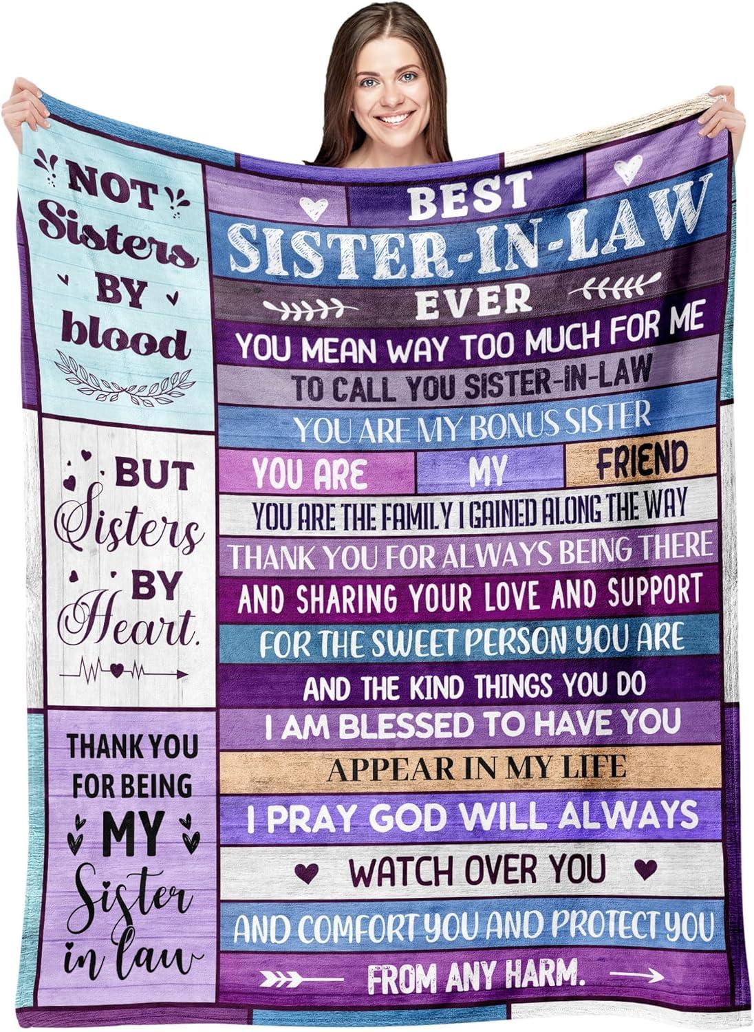 Best Sister In Law Blanket: Tested Versus Trending Gift Ideas...50"x60" Perfect!