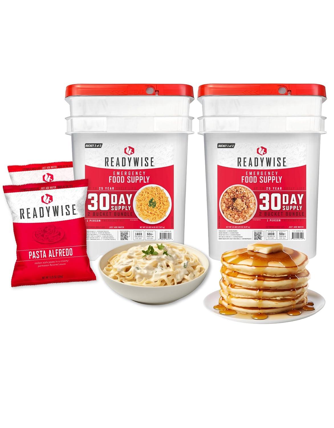 Readywise Tested: 298 Servings Survival Buckets - 25yr Shelf Life... Versus mre Benefits (Hiking)