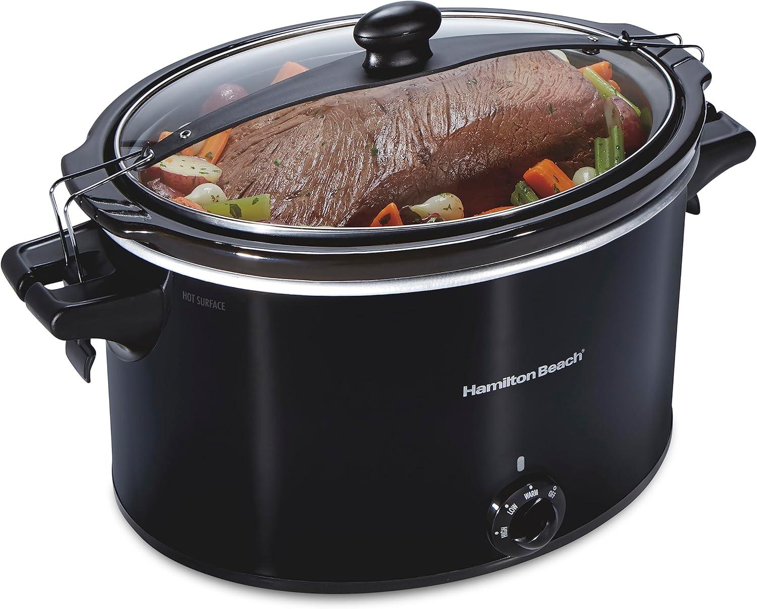 Hamilton Beach Slow Cooker: Versus tested… Huge 10Qt design, Stay-Lid lock: Perfect for travel or stay-at-home dishes 📌